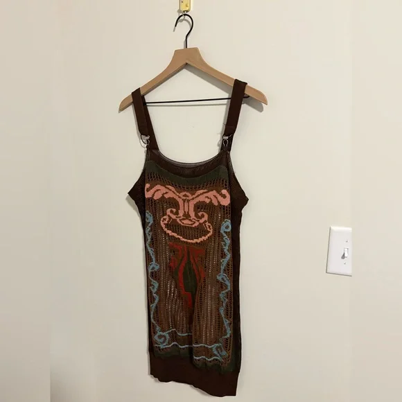 Jean Paul Gaultier Knit Sheer Multi-Color Jumper Vintage Dress Size Medium - Picture 4 of 9